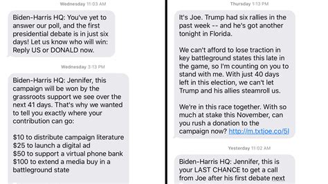 political party text messages scam